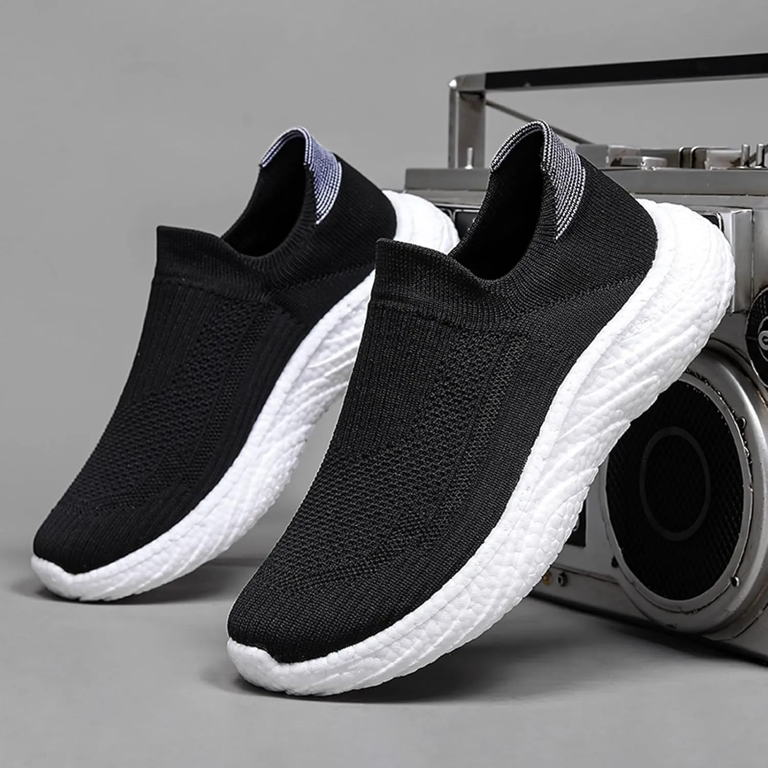 ihinzry Mens Womens Walking Shoes Casual Sock Sneakers Lightweight Breathable Knit Tennis Shoes Non Slip Work Shoes