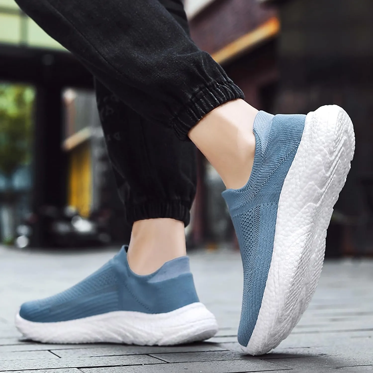 ihinzry Mens Womens Walking Shoes Casual Sock Sneakers Lightweight Breathable Knit Tennis Shoes Non Slip Work Shoes