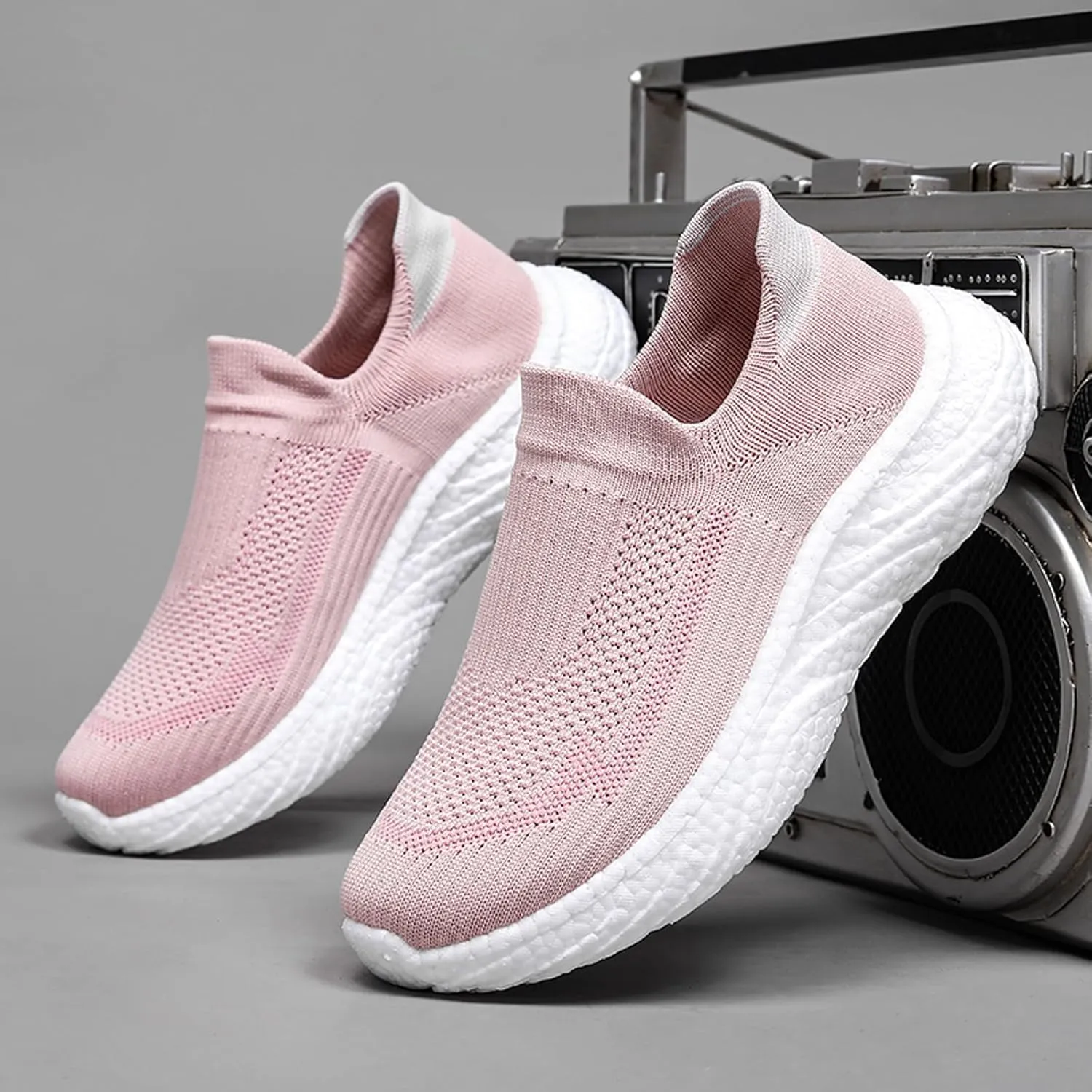 ihinzry Mens Womens Walking Shoes Casual Sock Sneakers Lightweight Breathable Knit Tennis Shoes Non Slip Work Shoes