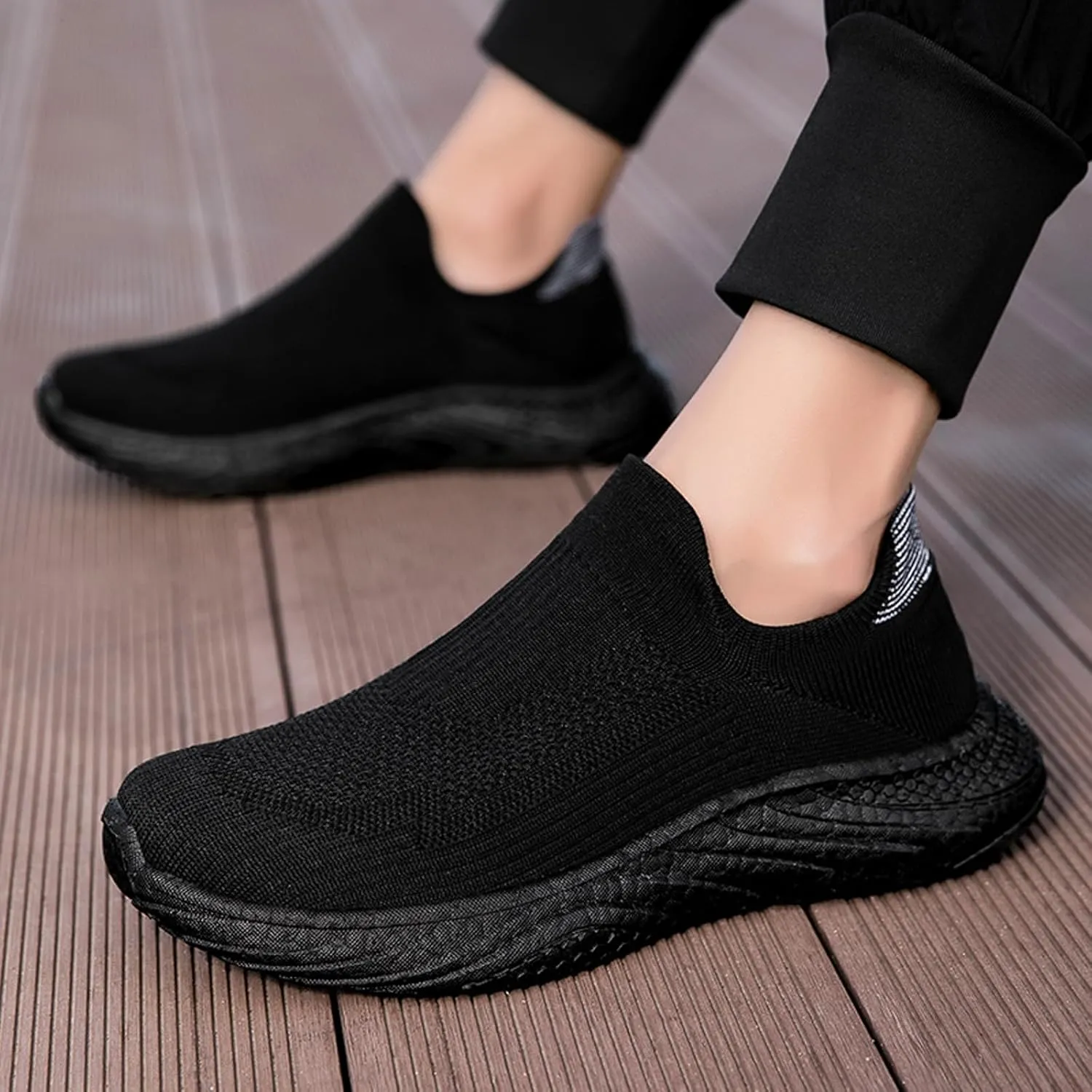 ihinzry Mens Womens Walking Shoes Casual Sock Sneakers Lightweight Breathable Knit Tennis Shoes Non Slip Work Shoes