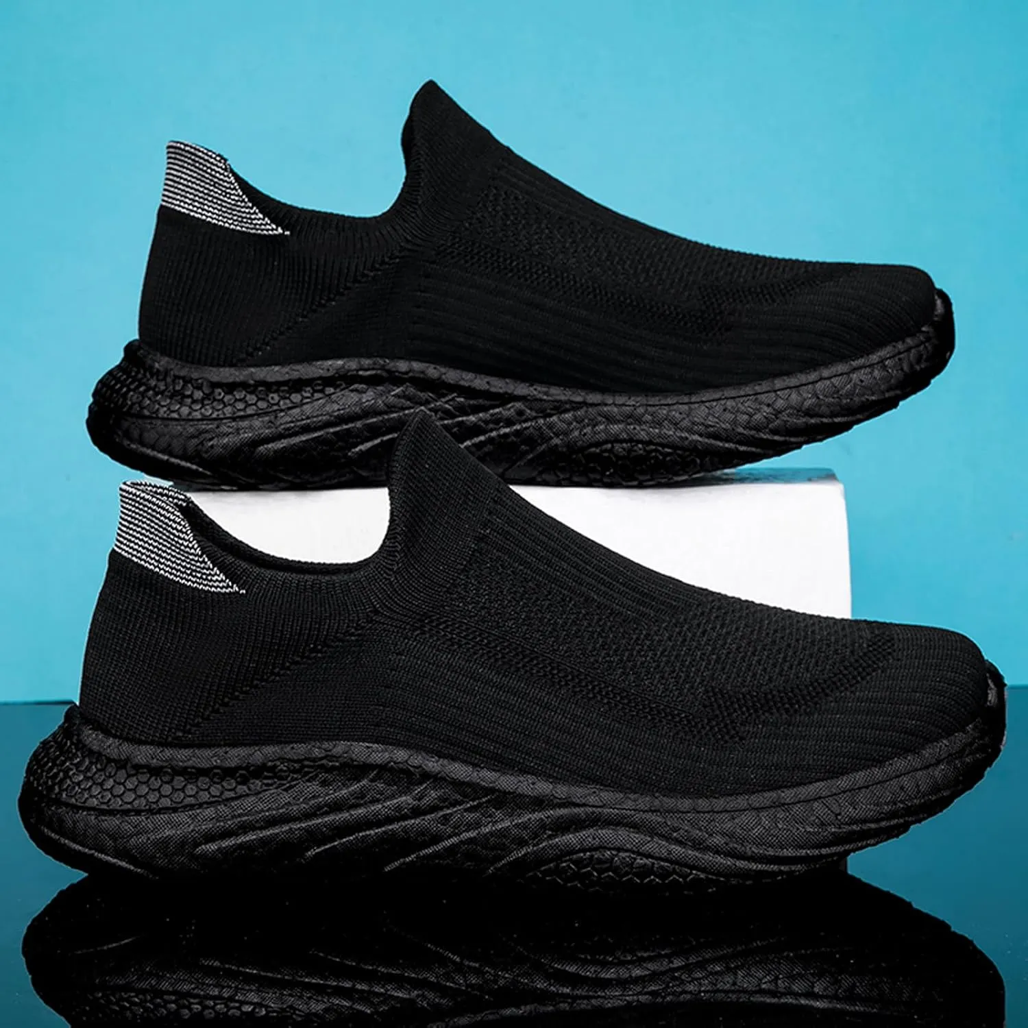 ihinzry Mens Womens Walking Shoes Casual Sock Sneakers Lightweight Breathable Knit Tennis Shoes Non Slip Work Shoes