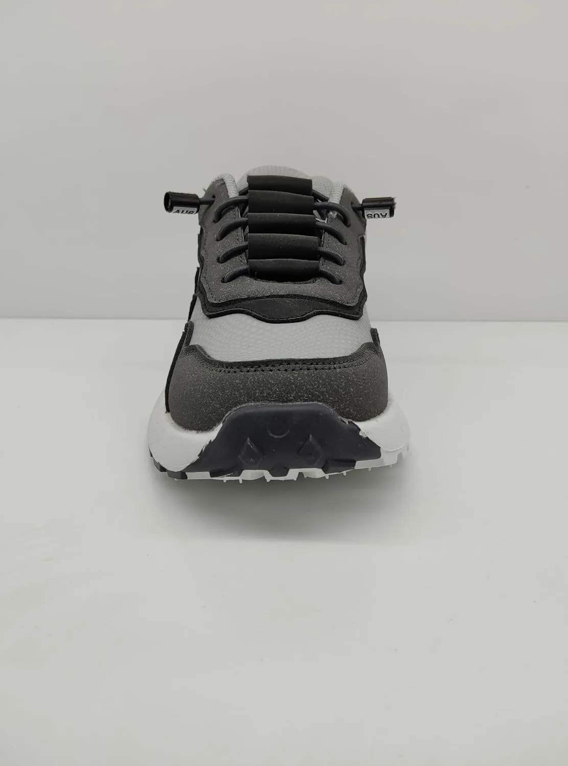 Kids Athletic Sneakers, Mesh and PU Upper, EVA Sole, Black and Gray