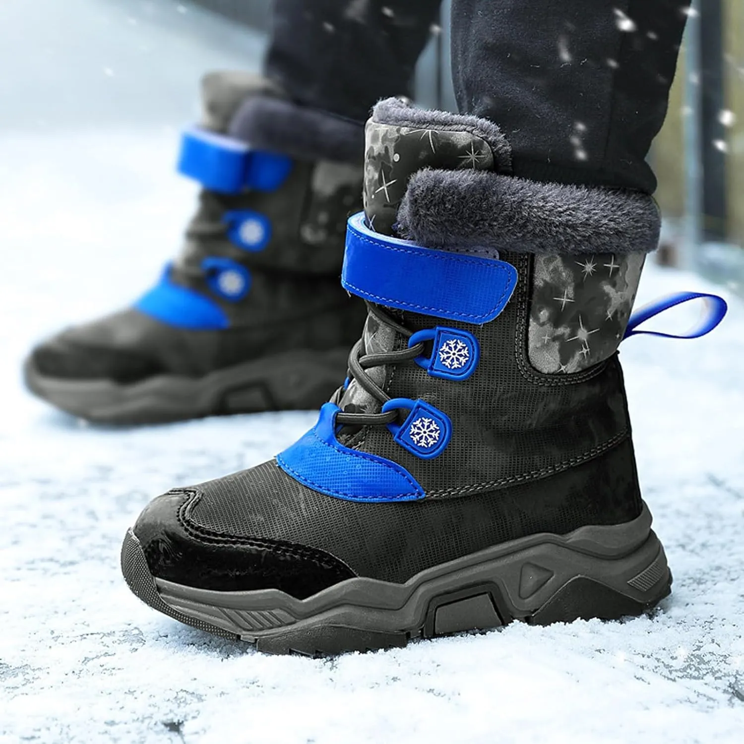 Kids Snow Boots Boys Girls Winter Warm Water-Proof Outdoor Slip esistant Cold Weather Comfortable Toddler Girl Apparel