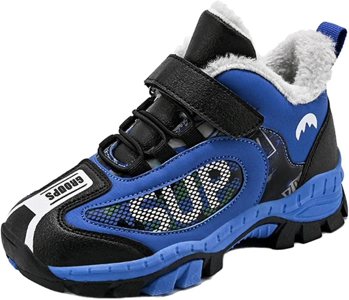 Kids Warm Fr Lined Ankle Snow Boots for Girls Boys Comfy Winter Shoes Lightweight Running Athletic Shoes School