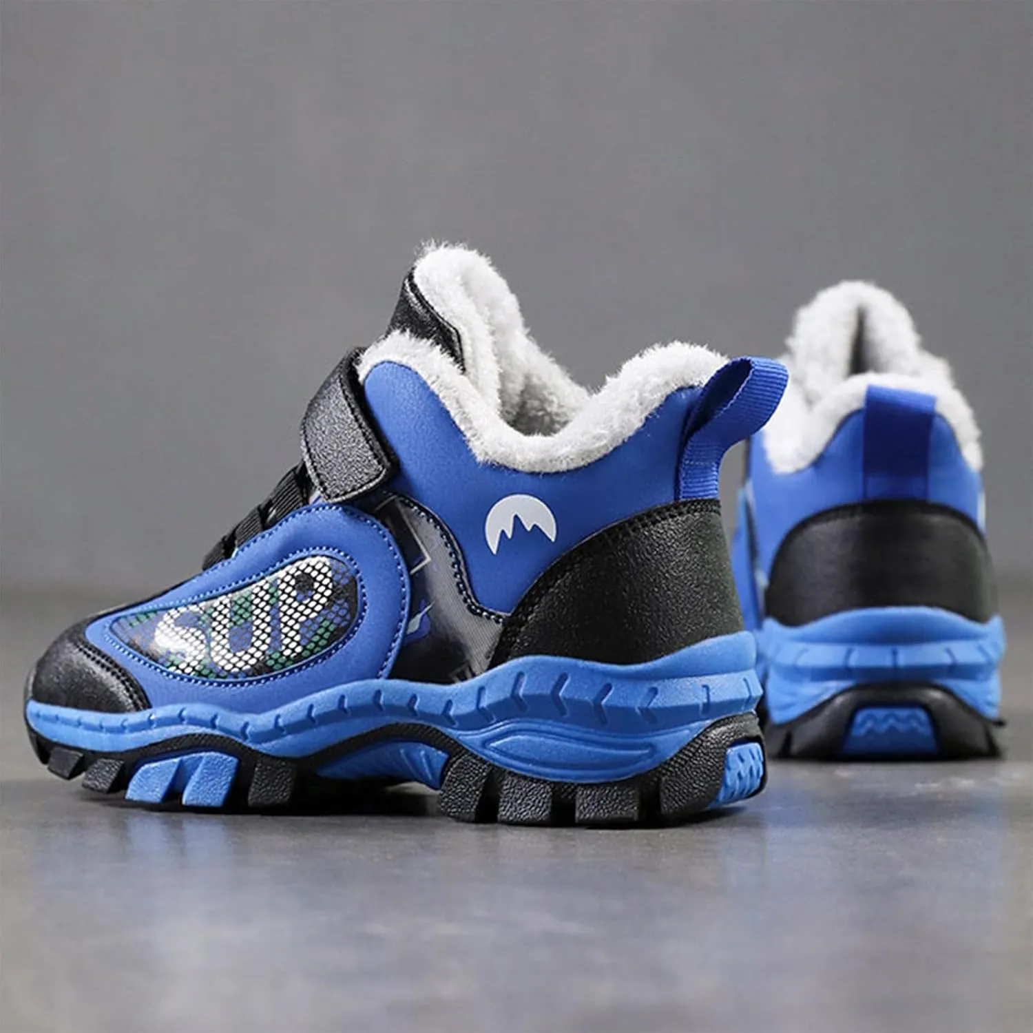 Kids Warm Fr Lined Ankle Snow Boots for Girls Boys Comfy Winter Shoes Lightweight Running Athletic Shoes School