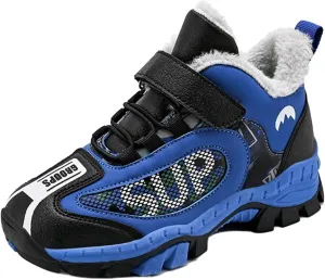 Kids Warm Fr Lined Ankle Snow Boots for Girls Boys Comfy Winter Shoes Lightweight Running Athletic Shoes School
