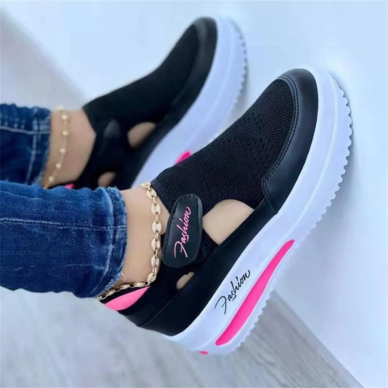 Ladmiple Sneakers For Women Walking Shoes Slip On Comfort Dressy Casual Summer Fashion Non Slip Platform Flats Loafers