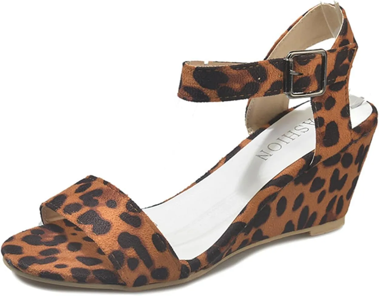 Ladmiple Summer Sandals for Women 2023 Comfy Ankle Strap Slip On Wedge Sandal Open Toe Casual High Heels Platform Wedges