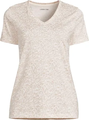 Lands' End Women's Relaxed American-Grown Supima Cotton V-Neck T-Shirt
