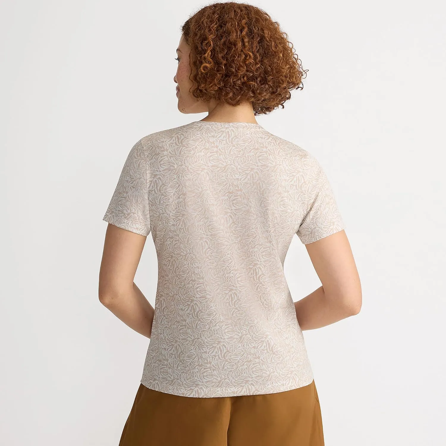 Lands' End Women's Relaxed American-Grown Supima Cotton V-Neck T-Shirt