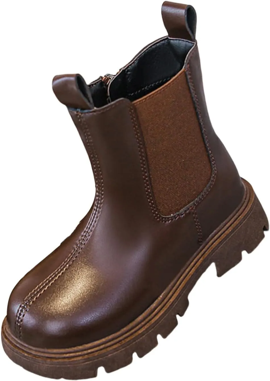 Leather aterproof Booties For Girls Kids Dress Dance Outdoor Non Slip Shoes Side Zipper Sole Soft Boots Light Comfy