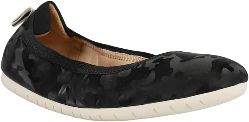 LifeStride Womens Devoted Camo Ballet Flats Casual - Black