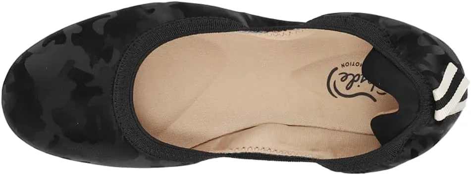 LifeStride Womens Devoted Camo Ballet Flats Casual - Black