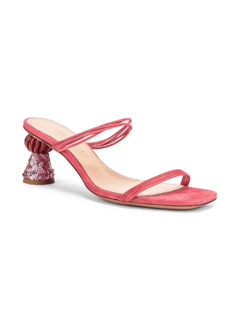 LIGHT PINK MULES WITH SEQUINS
