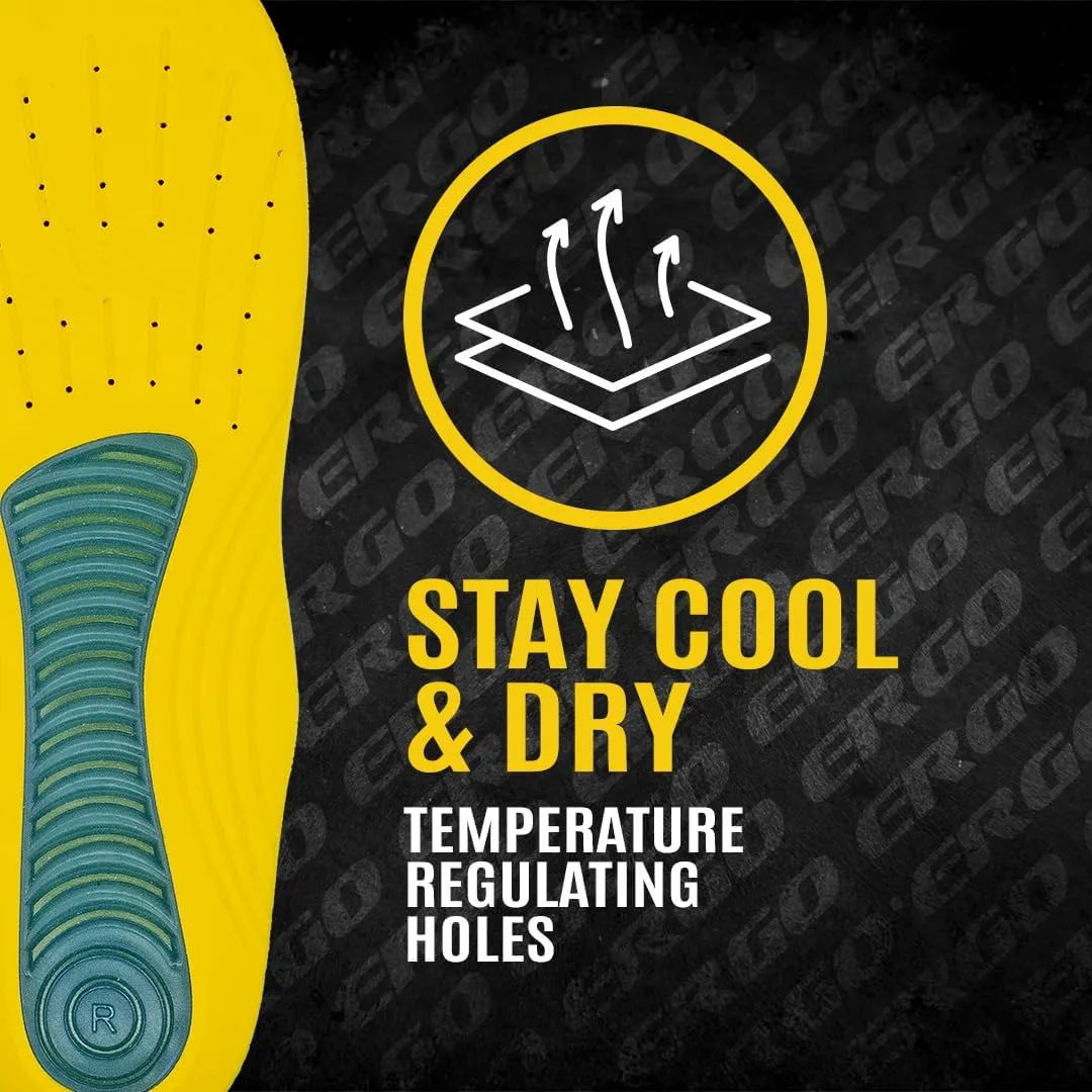 MEGAComfort Ergonomic Insoles for Men and Women - Breathable Anti-Fatigue Memory Foam - Fits Running or Casual Safety Shoes