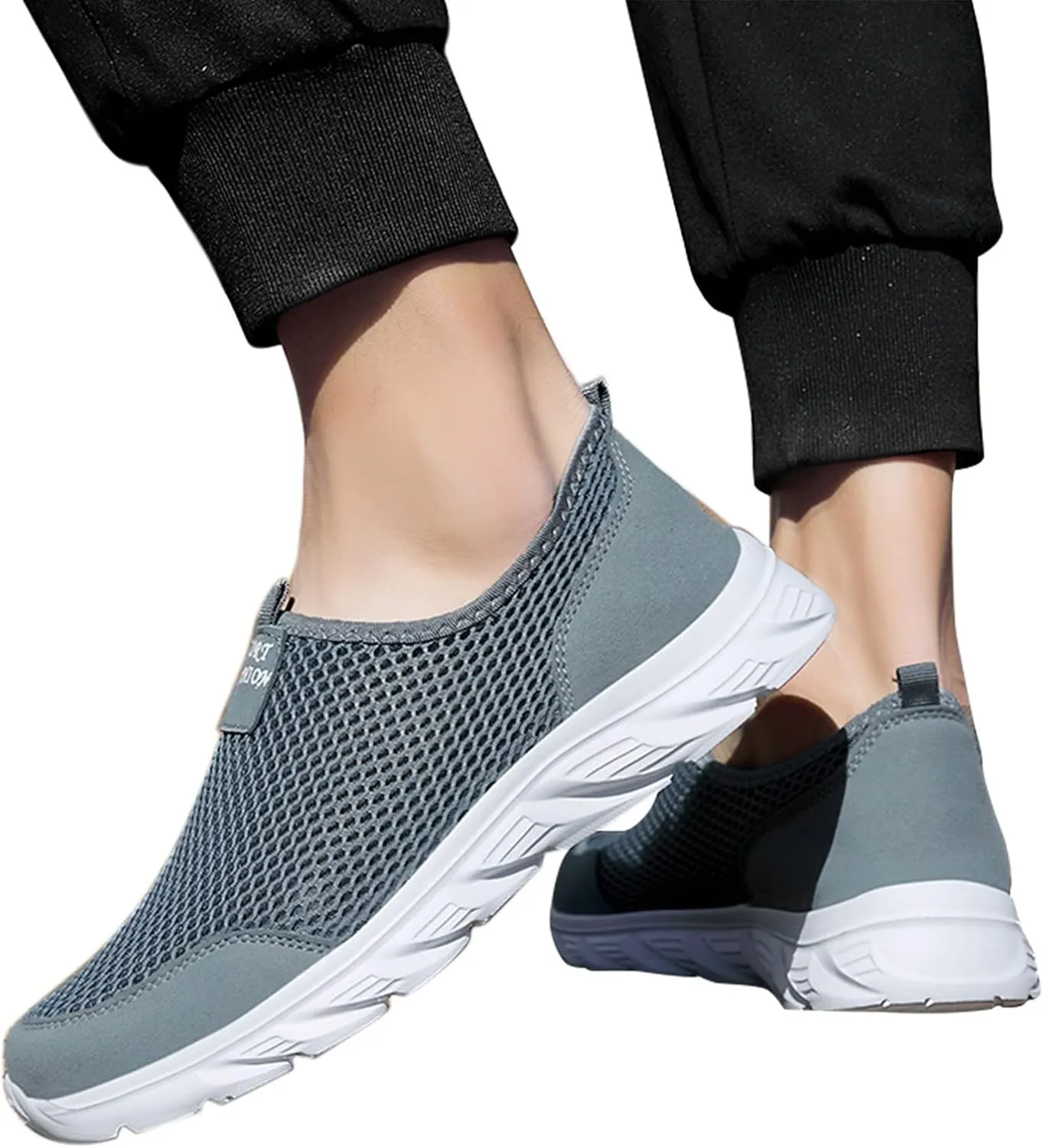 Men Walking Shoes Sneakers Slip on Men Shoes Summer Lightweight Breathable Casual Light up Sneakers for Men