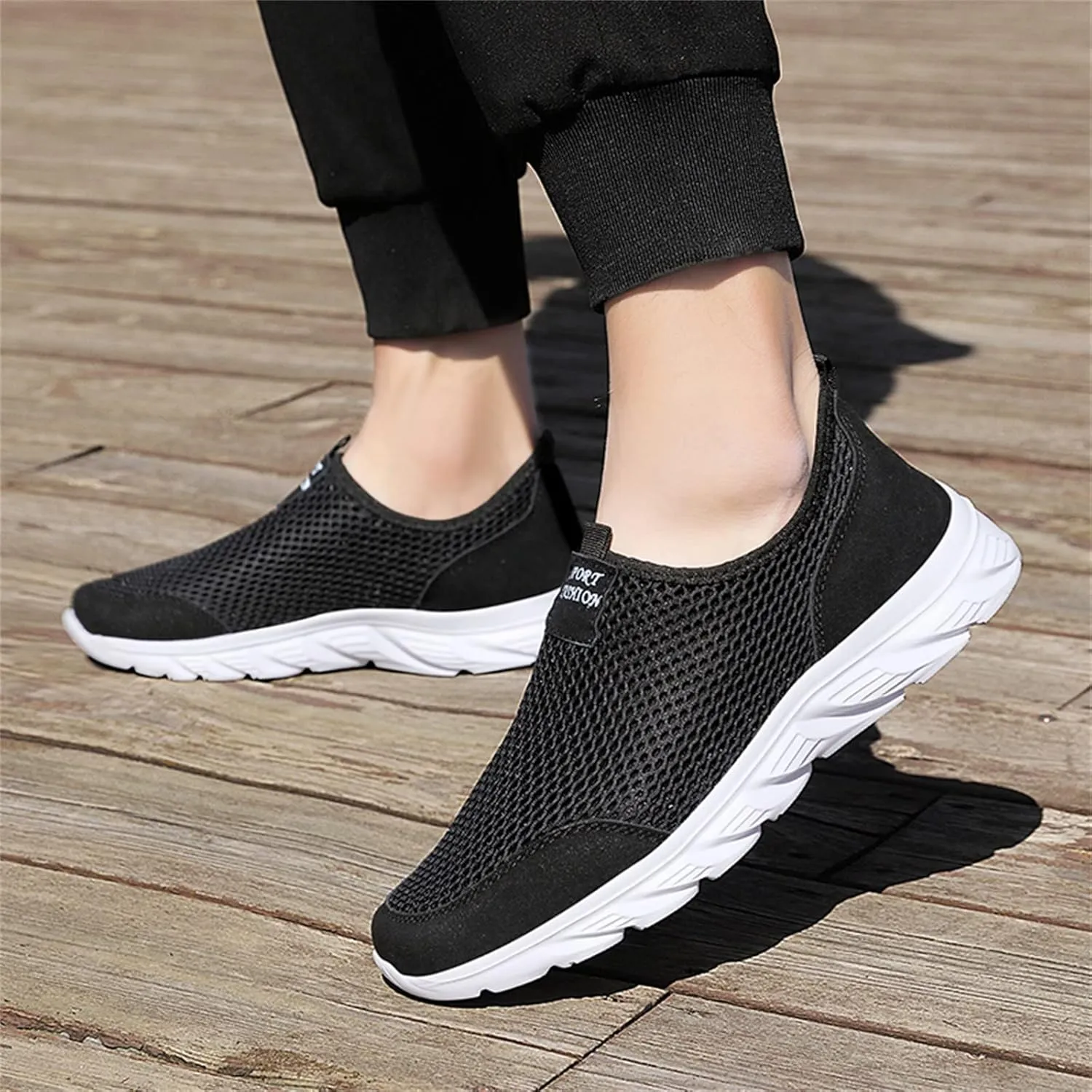 Men Walking Shoes Sneakers Slip on Men Shoes Summer Lightweight Breathable Casual Light up Sneakers for Men