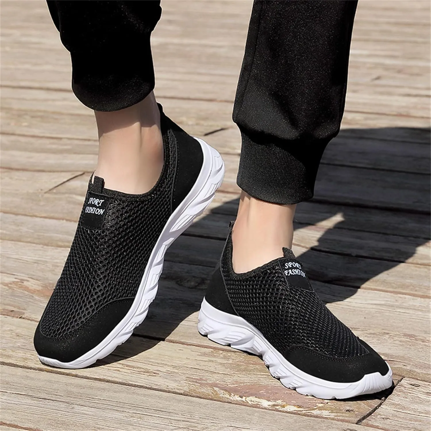 Men Walking Shoes Sneakers Slip on Men Shoes Summer Lightweight Breathable Casual Light up Sneakers for Men