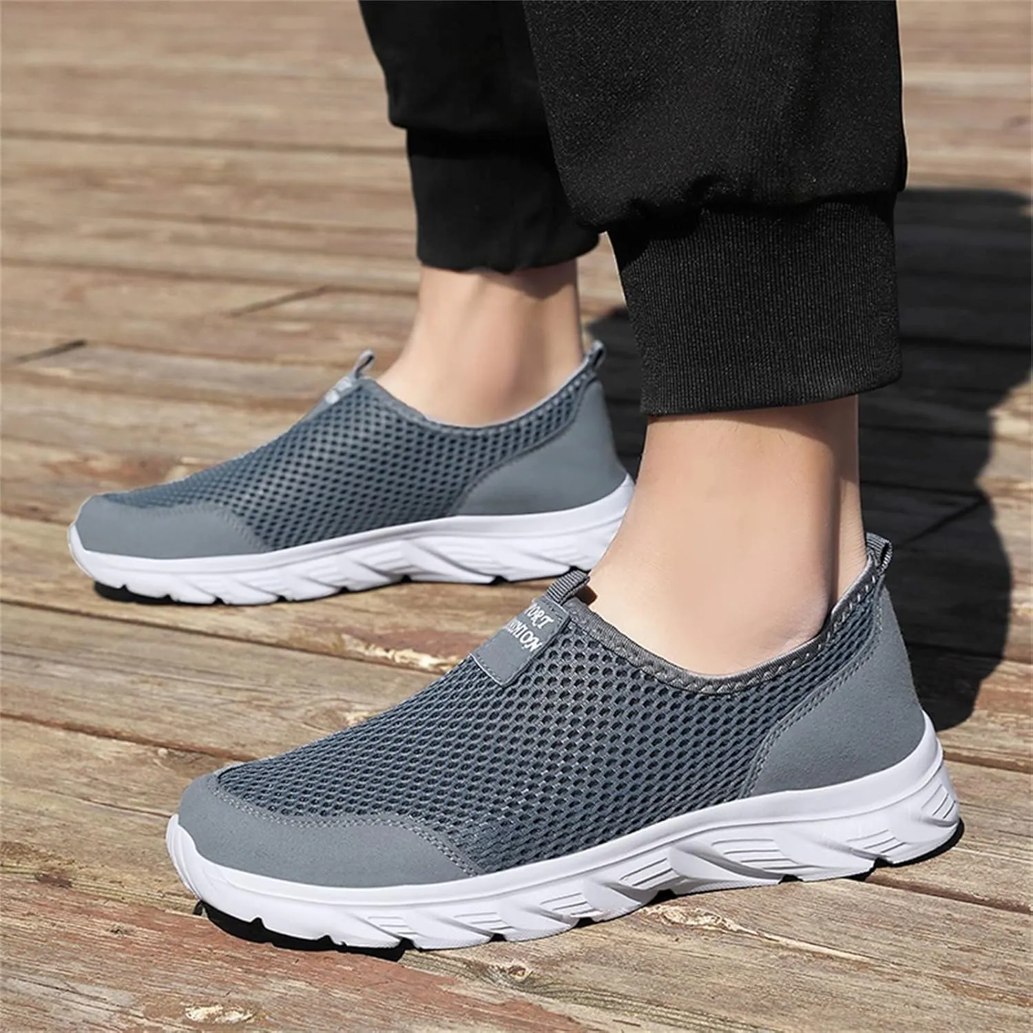 Men Walking Shoes Sneakers Slip on Men Shoes Summer Lightweight Breathable Casual Light up Sneakers for Men