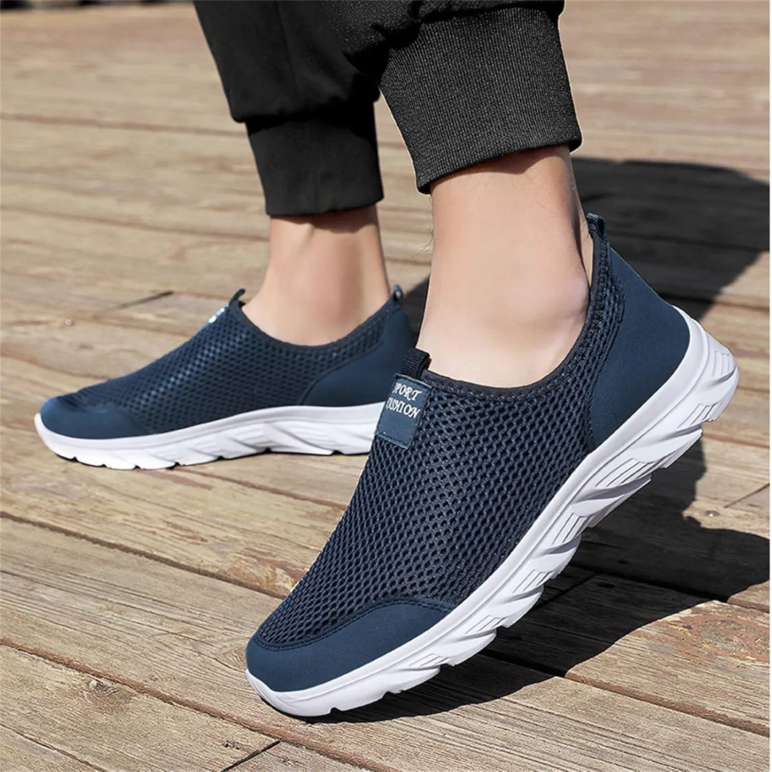 Men Walking Shoes Sneakers Slip on Men Shoes Summer Lightweight Breathable Casual Light up Sneakers for Men