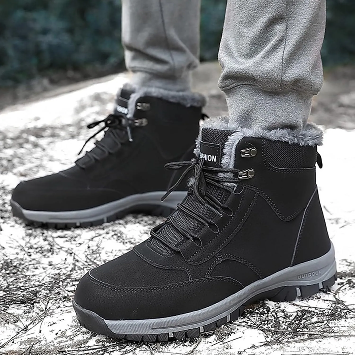 Men Work Boots Steel Toe Hiking Sneakers Women's Slip On Warm Womens Safety Toe Shoes Waterproof Composite Safety Toe Waterproof Industrial Casual Hike Grounded Footwear