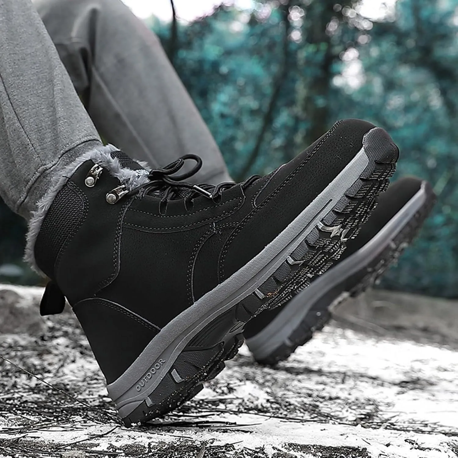 Men Work Boots Steel Toe Hiking Sneakers Women's Slip On Warm Womens Safety Toe Shoes Waterproof Composite Safety Toe Waterproof Industrial Casual Hike Grounded Footwear