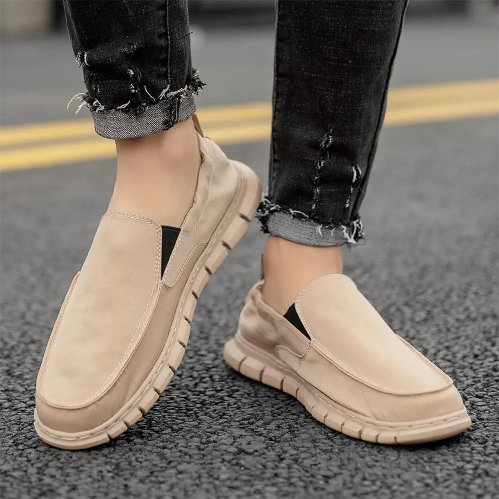 Men's Casual Shoes Men Lightweight Comfortable Soft Breathable Canvas Loafers Boat Shoes Sneakers Walking Slip-On Flat