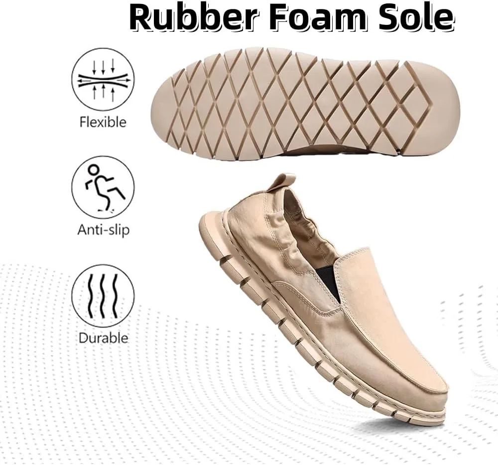Men's Casual Shoes Men Lightweight Comfortable Soft Breathable Canvas Loafers Boat Shoes Sneakers Walking Slip-On Flat