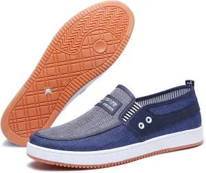 Men's Loafers Casual Slip On Canvas ShoesLightweight Breathable Walking Driving Shoes for All Seasons