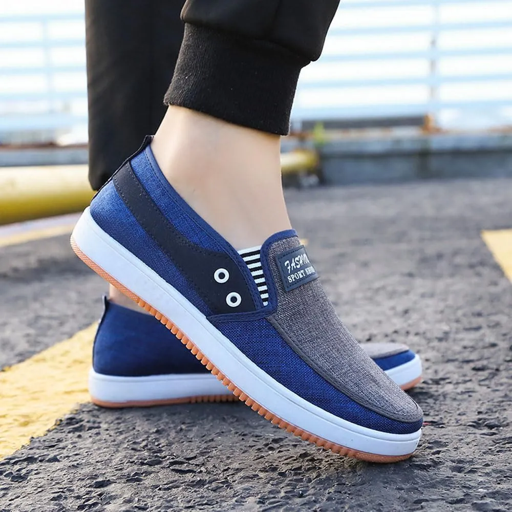 Men's Loafers Casual Slip On Canvas ShoesLightweight Breathable Walking Driving Shoes for All Seasons