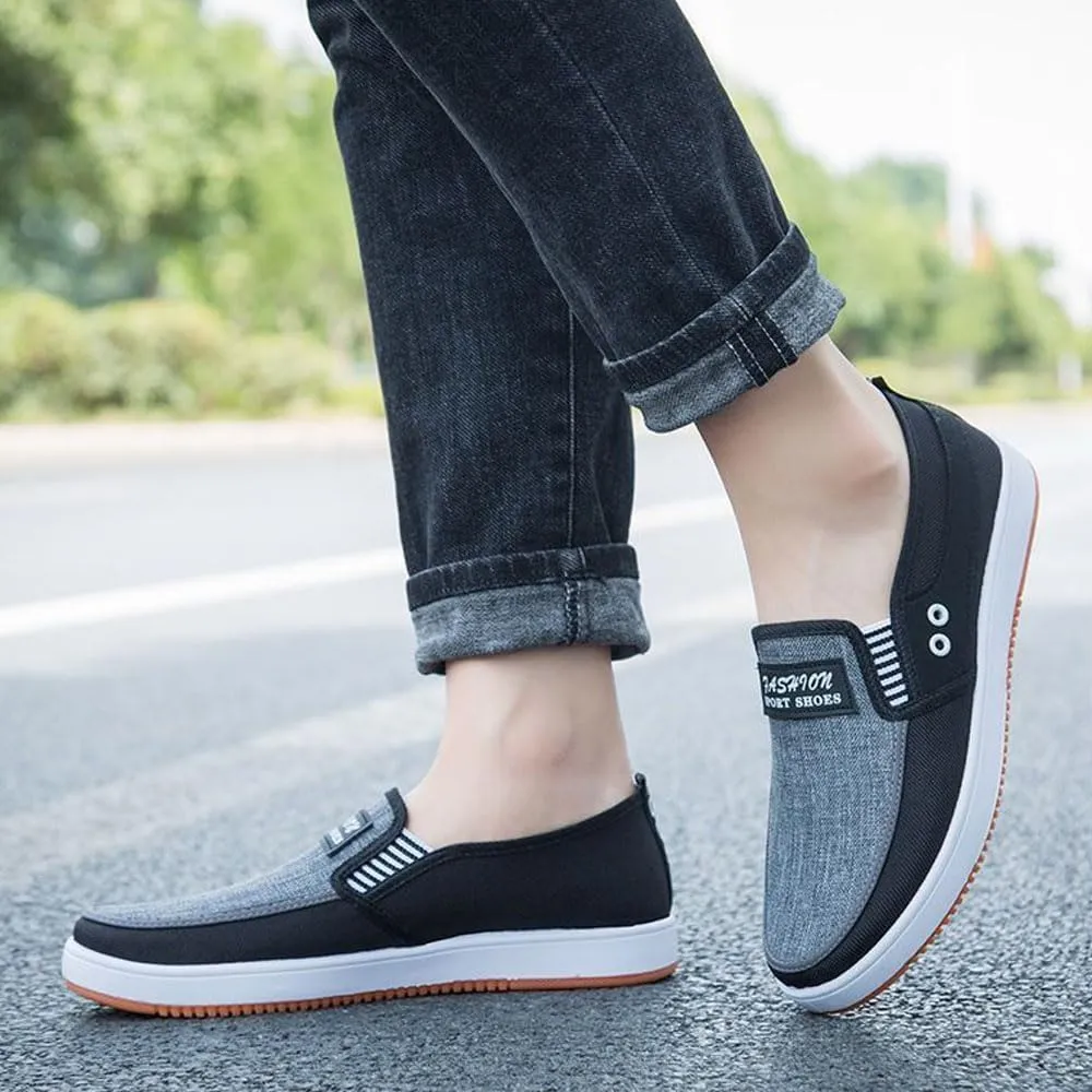 Men's Loafers Casual Slip On Canvas ShoesLightweight Breathable Walking Driving Shoes for All Seasons
