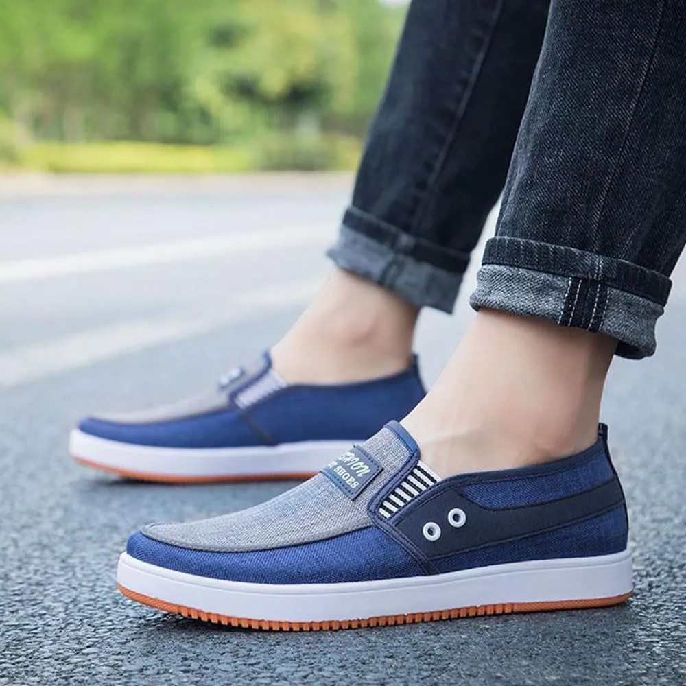 Men's Loafers Casual Slip On Canvas ShoesLightweight Breathable Walking Driving Shoes for All Seasons