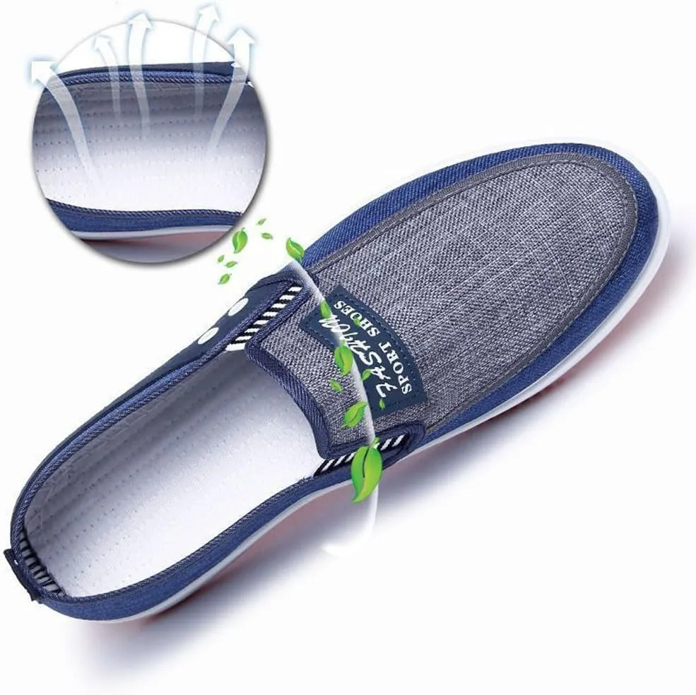 Men's Loafers Casual Slip On Canvas ShoesLightweight Breathable Walking Driving Shoes for All Seasons