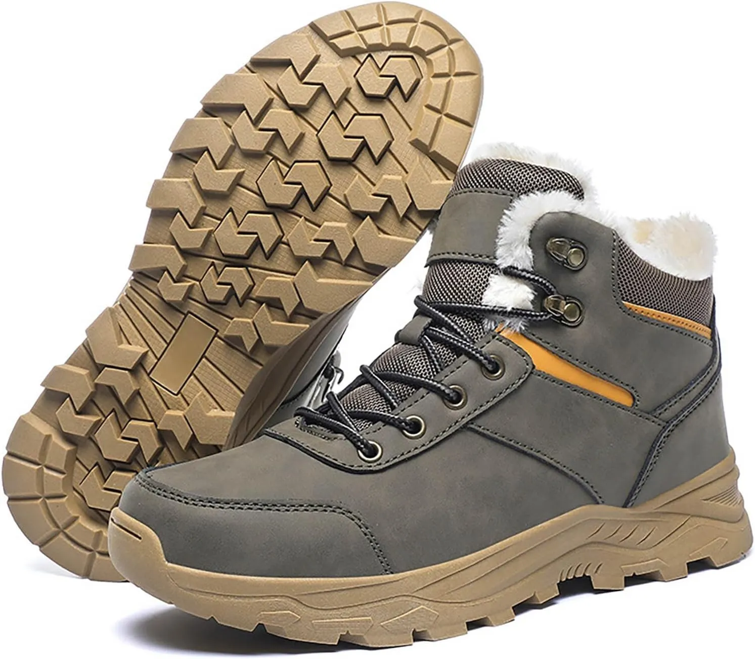 Men's Work Boots Soft Toe Hiking Sneakers Fur Lined Ankle Boot Womens Working Shoes Winter Winter Backpacking Snow Botas Warm Water Hike Grounded Footwear