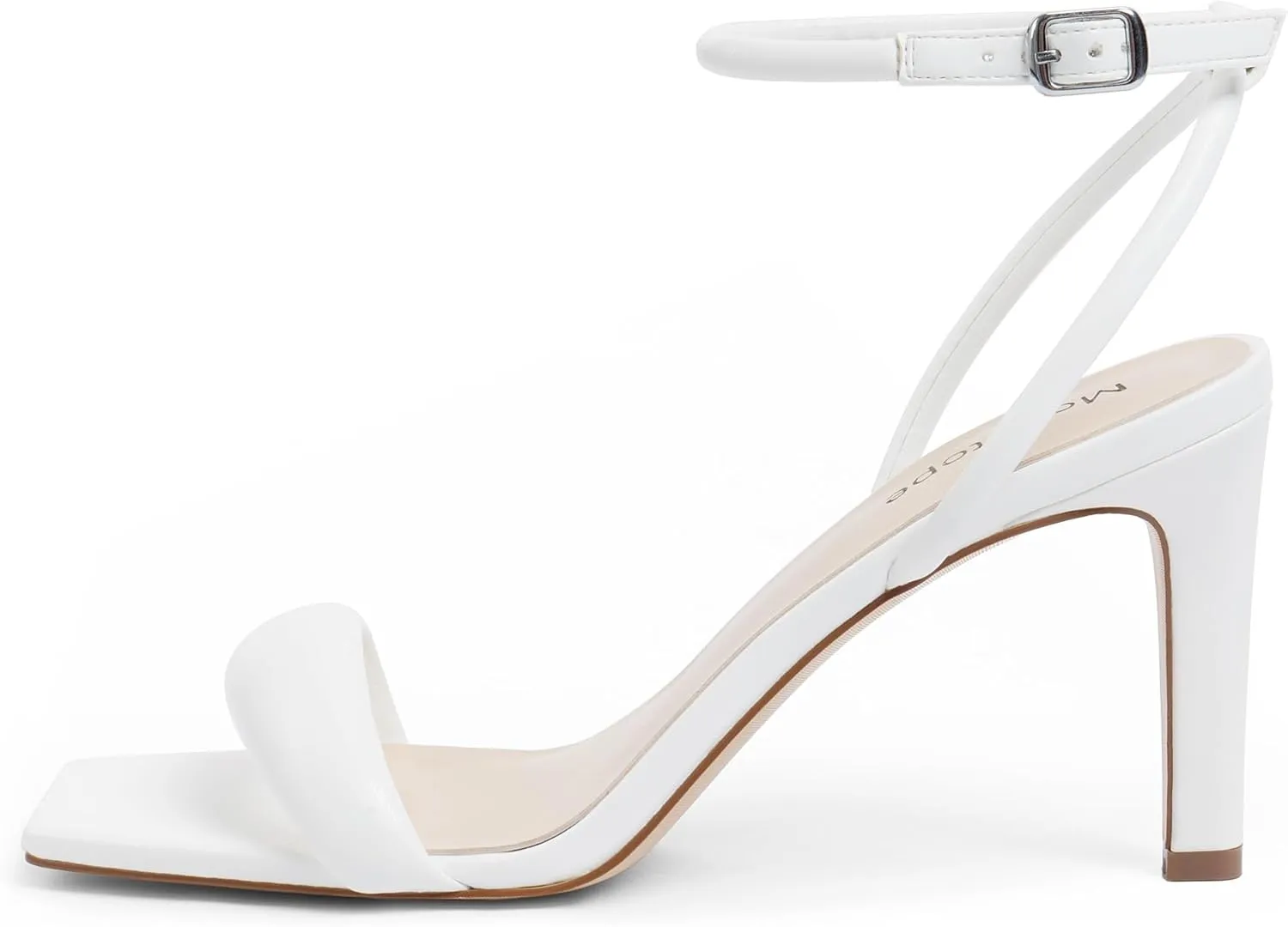Modatope Womens Heels Square Open Toe Strappy High Heels Ankle Strap Heeled Sandals for Women Party Wedding Daily Wear
