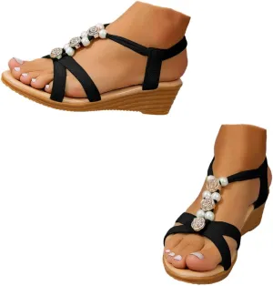Orthopedic Sandals with Arch Support for Women,2025 Stylish Casual Open Toe Slingback Weaving Strap Shoes Summer Dressy Beach Vacation Walking Strap Low Dress Sandals