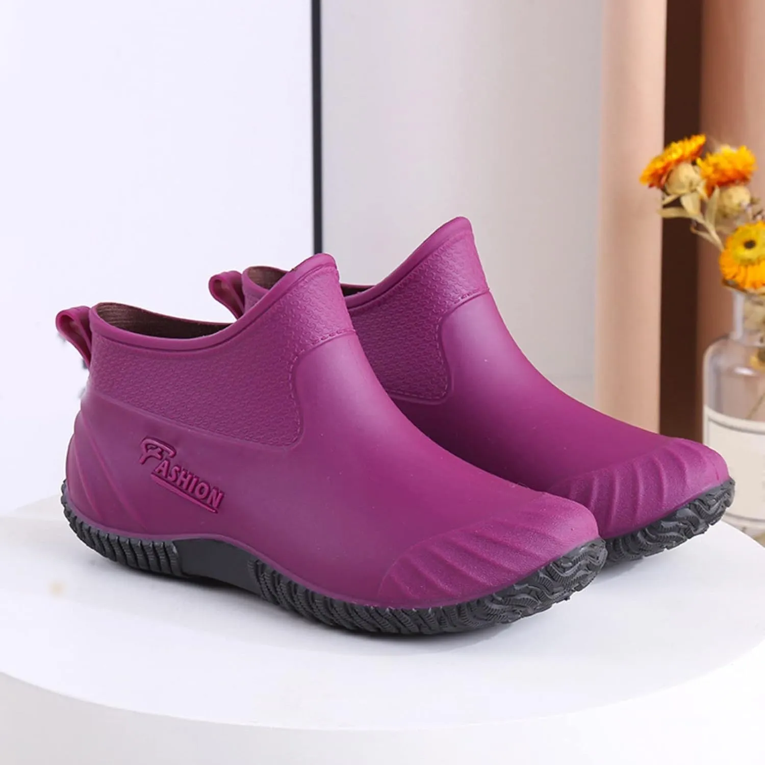 Rain Boots for Women insulated Waterproof Rubber Wellies Fashion Gardening Lightweight Warm Comfortable Wide Calf Boots Outdoor