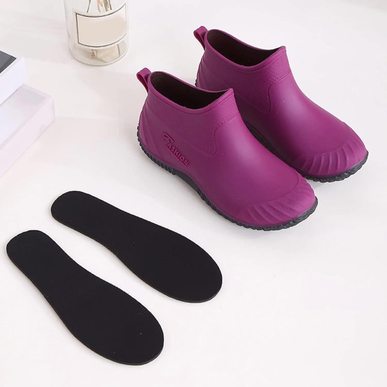 Rain Boots for Women insulated Waterproof Rubber Wellies Fashion Gardening Lightweight Warm Comfortable Wide Calf Boots Outdoor