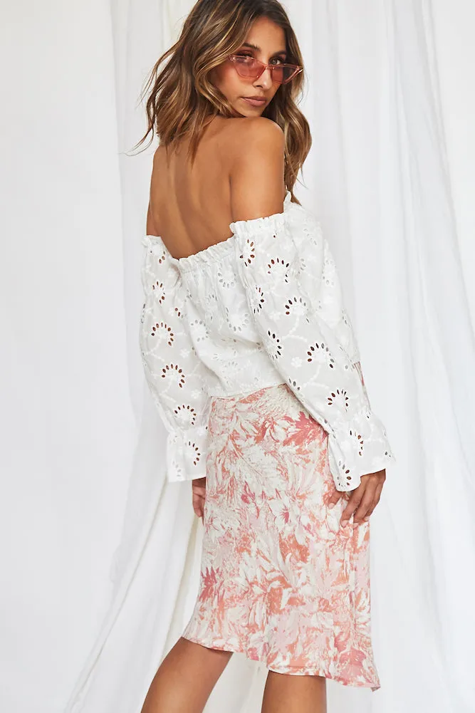 Romance In Venice Crop Top White