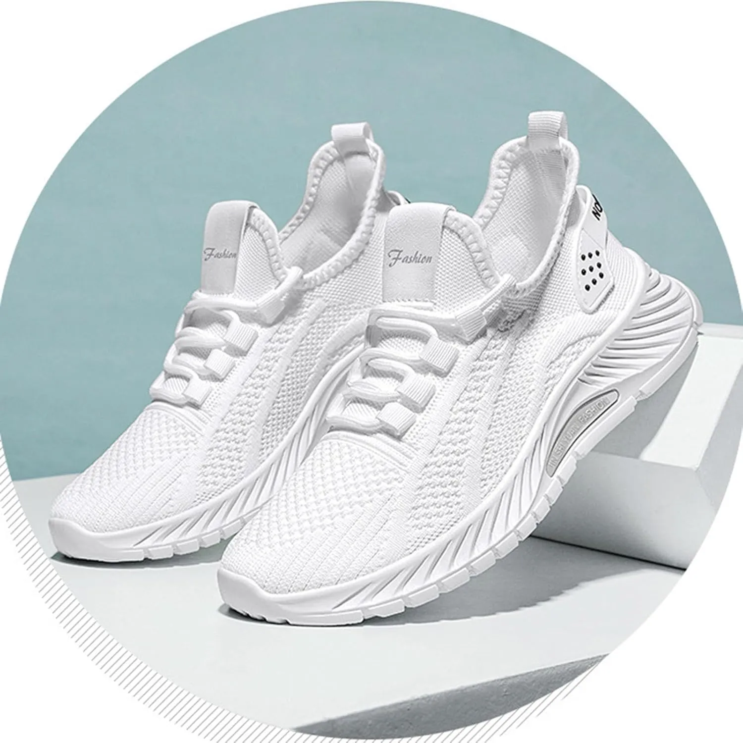 Slip on Sneakers for Women Chunky Fashion Sneakers Platform Lace-Up Comfortable Sneakers Casual Walking Shoes