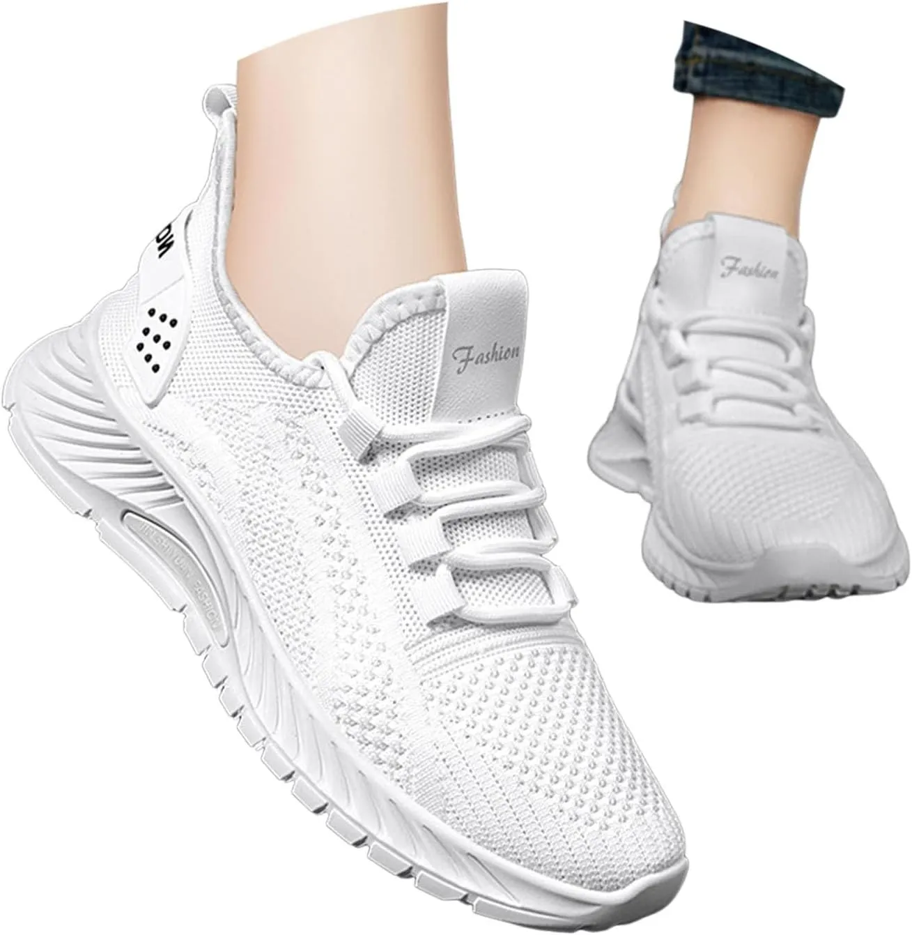Slip on Sneakers for Women Chunky Fashion Sneakers Platform Lace-Up Comfortable Sneakers Casual Walking Shoes