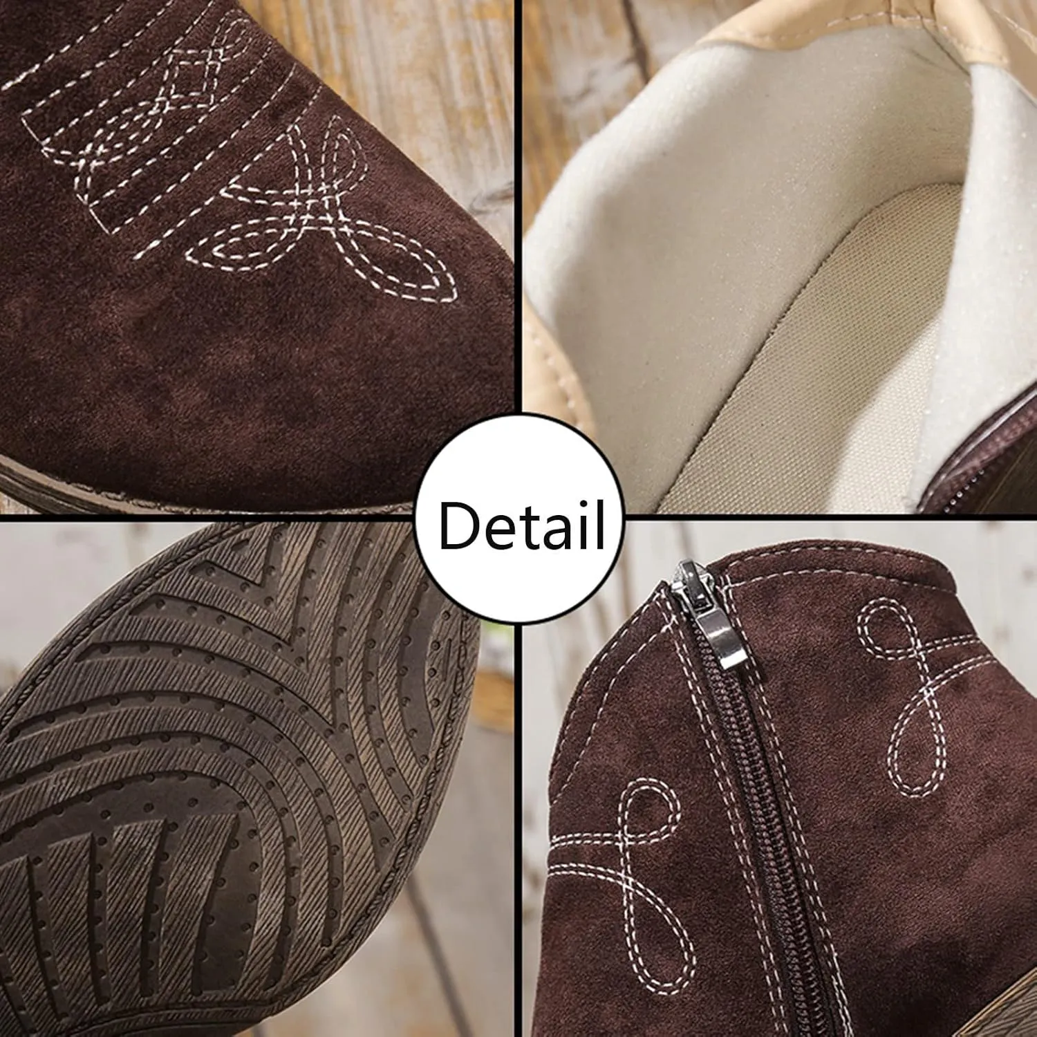 Snow Boots for Women Ankle Womens Western Booties Womens Work Boots Steel Toe Ankle Bootie for Women with Heel Fashion Round Toe Square Toe Slip On Side Zipper