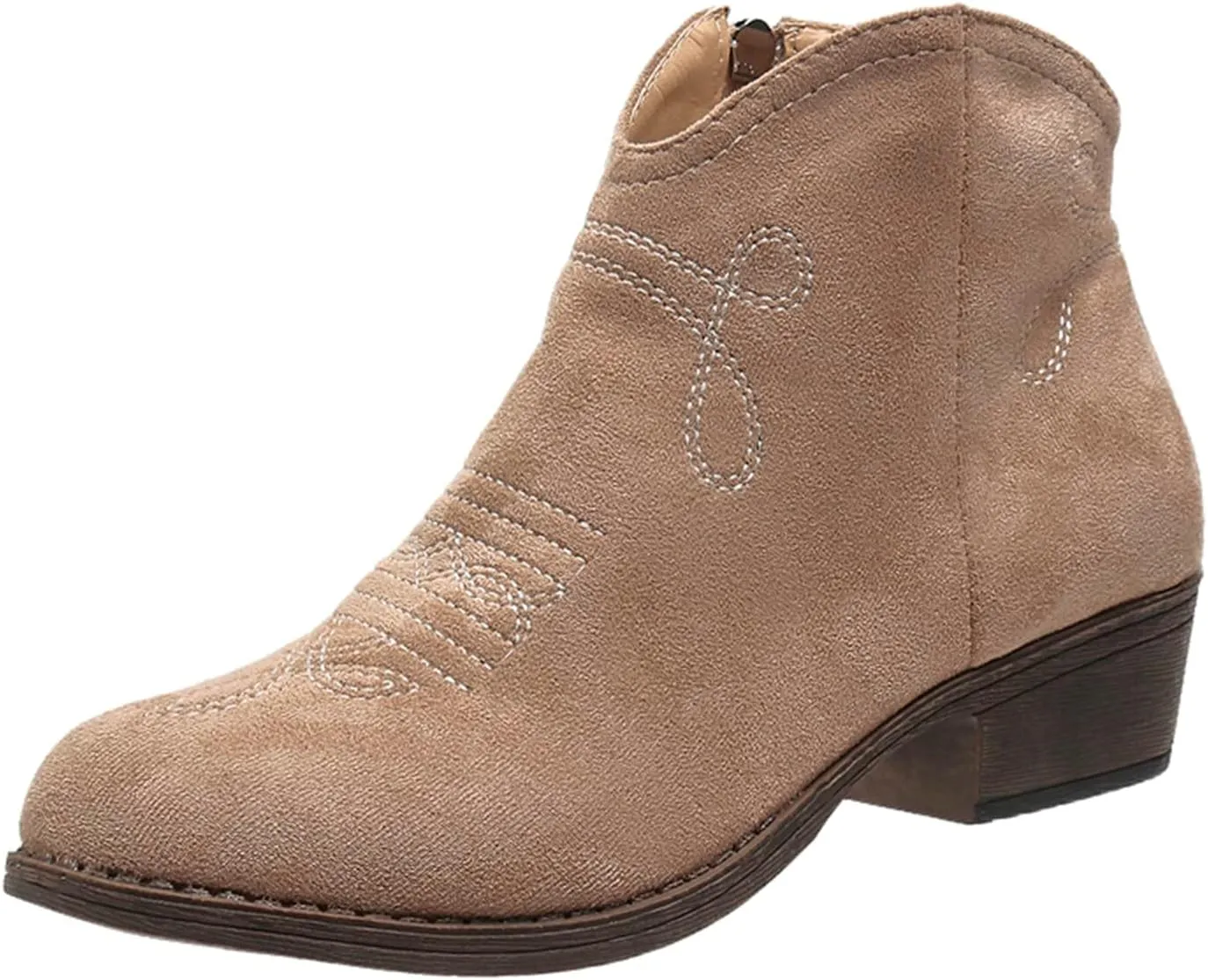 Snow Boots for Women Ankle Womens Western Booties Womens Work Boots Steel Toe Ankle Bootie for Women with Heel Fashion Round Toe Square Toe Slip On Side Zipper