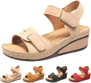Soft & Stylish Wedge Sandals for Effortless Comfort Orthopedic Sandals with Arch Support Dressy Summer Comfortable Walking Sandal Ankle Strap Summer Shoes Slip On Sandal for Plantar Fasciitis