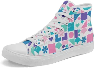 Spring Summer High Top Canvas Sneakers for Boys Girls, Breathable Lightweight Comfortable Rubber Sole Casual Outdoor Shoes