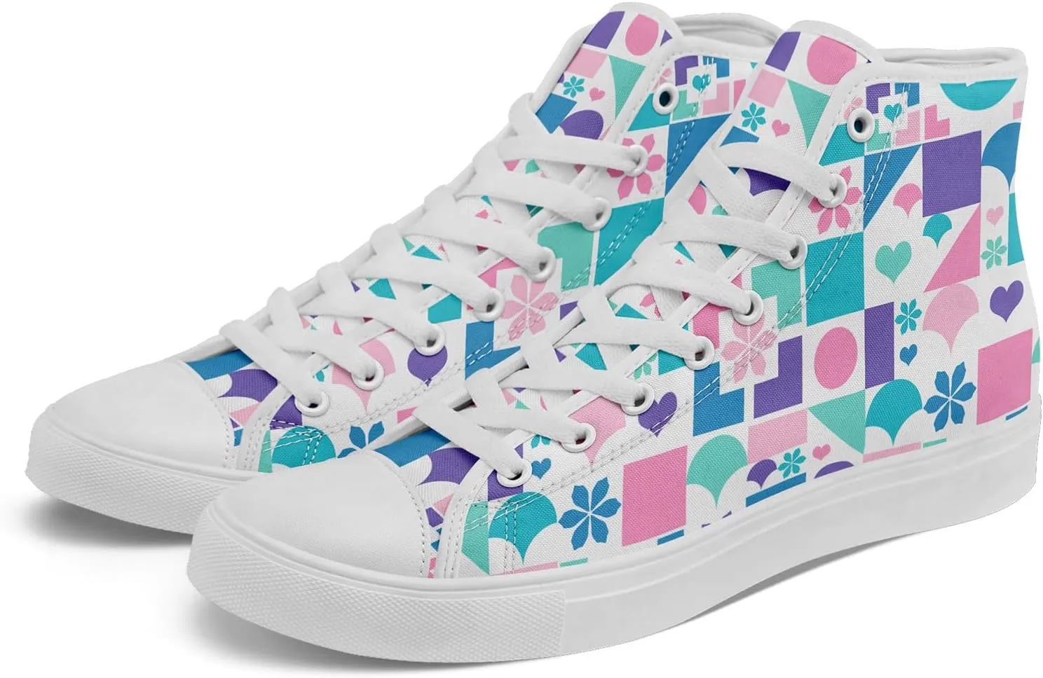 Spring Summer High Top Canvas Sneakers for Boys Girls, Breathable Lightweight Comfortable Rubber Sole Casual Outdoor Shoes