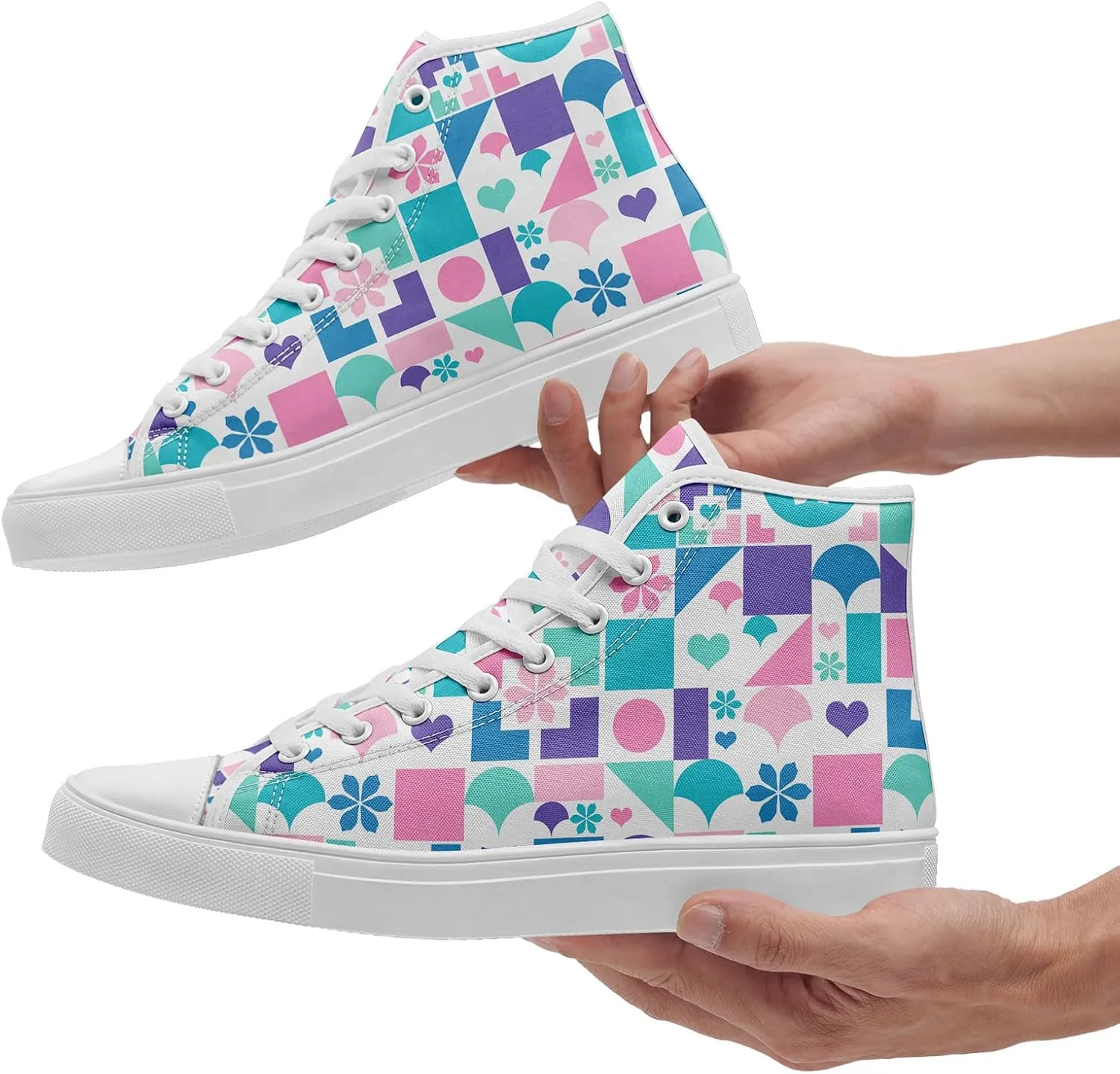Spring Summer High Top Canvas Sneakers for Boys Girls, Breathable Lightweight Comfortable Rubber Sole Casual Outdoor Shoes