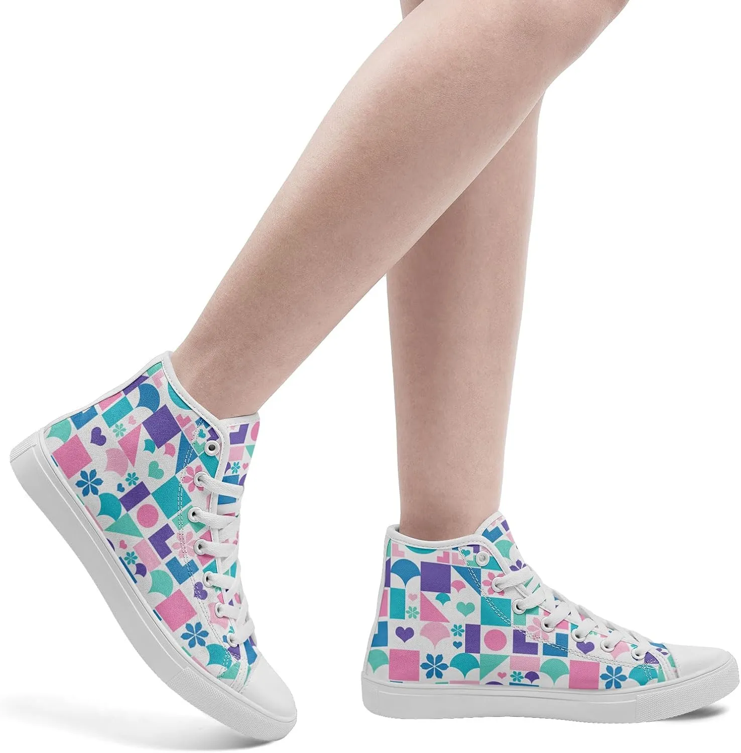 Spring Summer High Top Canvas Sneakers for Boys Girls, Breathable Lightweight Comfortable Rubber Sole Casual Outdoor Shoes