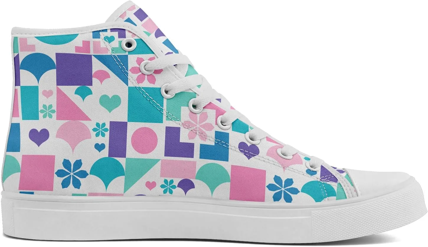 Spring Summer High Top Canvas Sneakers for Boys Girls, Breathable Lightweight Comfortable Rubber Sole Casual Outdoor Shoes