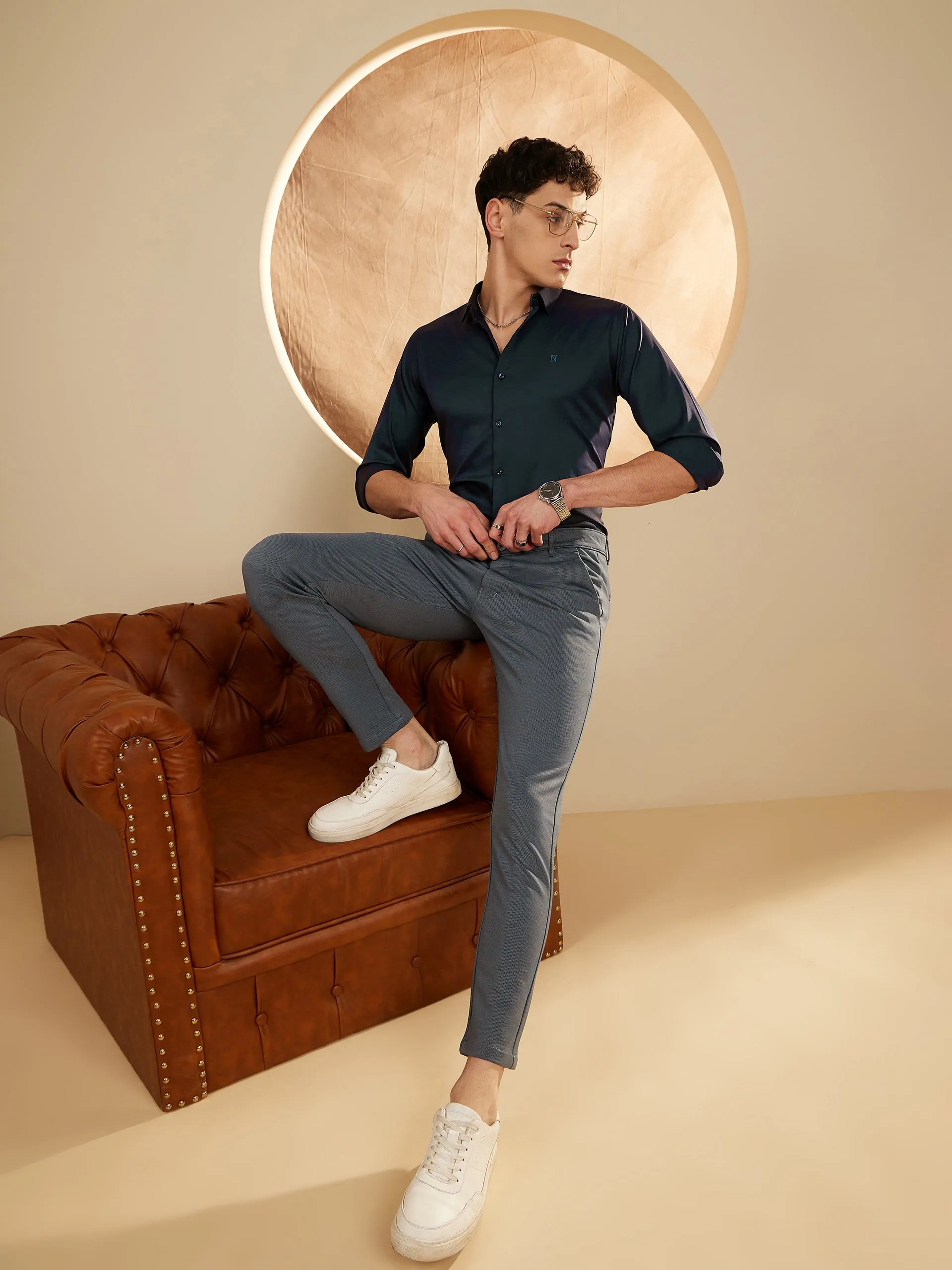 Steel Blue: Stretchable Chinos